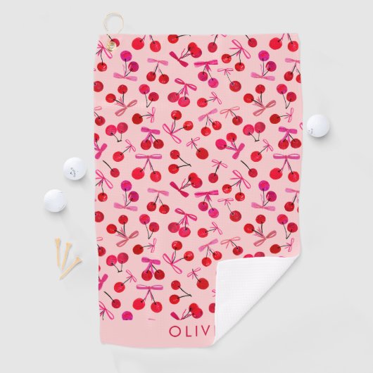 Coquette Cherry & boog patroon Golfhanddoek (Insitu)