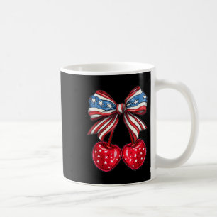 Coquette Cherry Bow Patriottische Vlag van de VS 4 Koffiemok