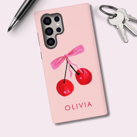 Coquette Cherry & Bow Samsung Galaxy Hoesje