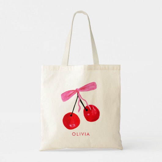 Coquette Cherry & Bow Tote Bag (Achterkant)