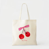 Coquette Cherry & Bow Tote Bag (Voorkant)