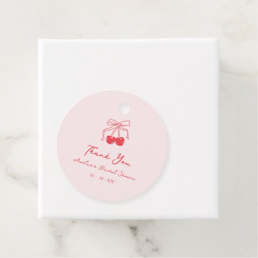 Coquette Cherry Bruidsfeest Dank Je Favoriet Bedankjes Labels (In situ)
