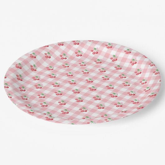 Coquette Cherry Bruiloftsfeest Papieren Bordje (Gekanteld)