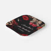 Coquette Cherry Cheetah Birthday Party Papieren Bordje (Gebogen)