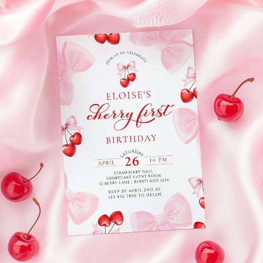 Coquette Cherry eerste verjaardag Kaart