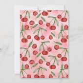 Coquette Cherry Eerste Verjaardag Red Cherry Verja Kaart (Achterkant)