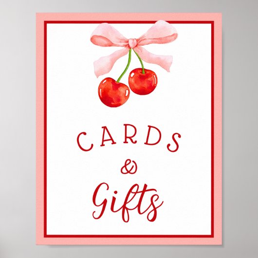 Coquette Cherry Kaarten & Geschenken teken Poster (Voorkant)