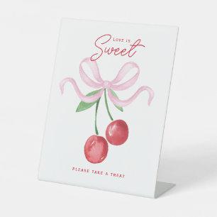 Coquette Cherry Liefde is zoet Reclamebord Met Voetstuk