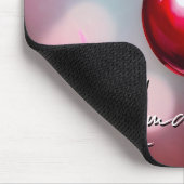 Coquette Cherry met roze strik en blad Muismat (Hoek)