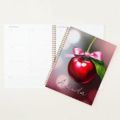 Coquette Cherry met roze strik en blad Planner (Display)