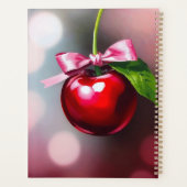 Coquette Cherry met roze strik en blad Planner (Achterkant)