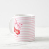 Coquette Cherry met roze strik Koffiemok (Voorkant links)