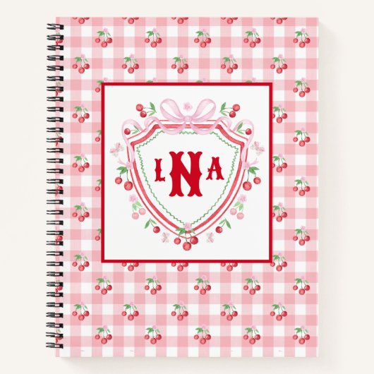 Coquette Cherry Monogam Notitieboek (Voorkant)