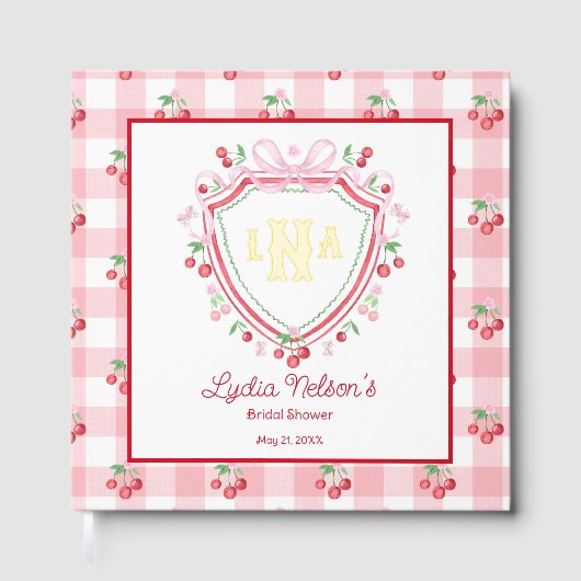 Coquette Cherry Monogam Vrijgezellenfeest Gastenboek (Voorkant)