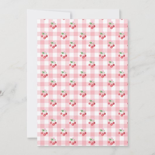 Coquette Cherry Monogam Vrijgezellenfeest Kaart (Achterkant)