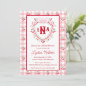 Coquette Cherry Monogam Vrijgezellenfeest Kaart (Staand voorkant)