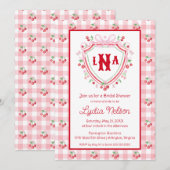 Coquette Cherry Monogam Vrijgezellenfeest Kaart (Voorkant / Achterkant)