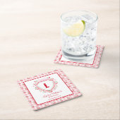 Coquette Cherry Monogam Vrijgezellenfeest Kartonnen Onderzetters (Insitu)