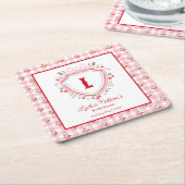 Coquette Cherry Monogam Vrijgezellenfeest Kartonnen Onderzetters (Schuin)