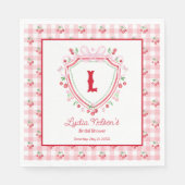 Coquette Cherry Monogam Vrijgezellenfeest Servet (Voorkant)