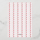 Coquette Cherry Monogram Crest Vrijgezellenfeest Folie Uitnodiging (Achterkant)