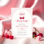 Coquette Cherry On Top Arch Baby Shower Uitnodigin Kaart