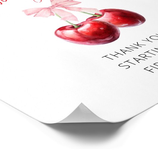 Coquette Cherry On Top Boeken voor Baby Poster (Hoek)