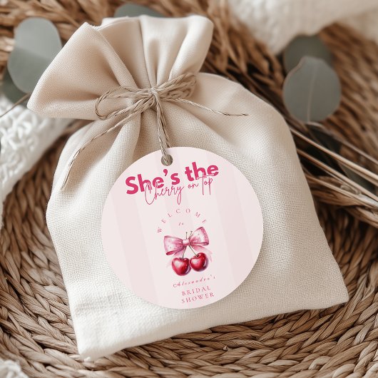 Coquette Cherry On Top Bruidsfeest Ronde Sticker