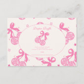 Coquette Cherry op Top Baby Diapper Raffle Informatiekaartje (Voorkant)