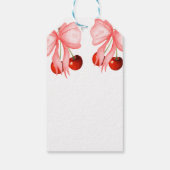 Coquette Cherry op Top Baby Girl Shower Cadeaulabel (Achterkant)