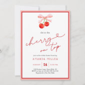 Coquette Cherry op Top Baby Girl Shower Kaart (Voorkant)