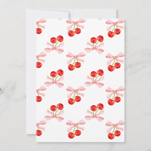Coquette Cherry op Top Baby Girl Shower Kaart (Achterkant)