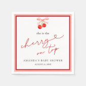 Coquette Cherry op Top Baby Girl Shower Servet (Voorkant)