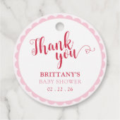 Coquette Cherry op Top Baby shower Bedankjes Labels (Achterkant)