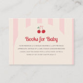 Coquette Cherry op Top Baby shower Boeken voor Bab Informatiekaartje (Voorkant)