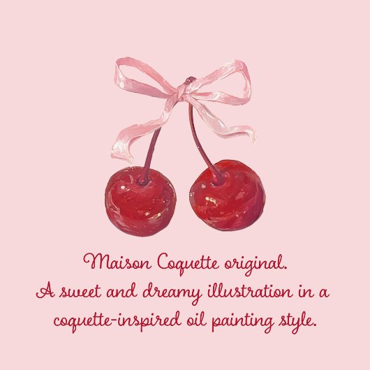 Coquette Cherry op Top Baby shower Cadeaulabel