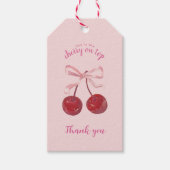 Coquette Cherry op Top Baby shower Cadeaulabel (Voorkant)