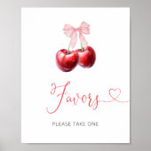 Coquette Cherry op Top Baby shower Favorieten Poster (Voorkant)