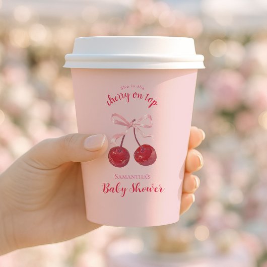 Coquette Cherry op Top Baby shower Papieren Bekers