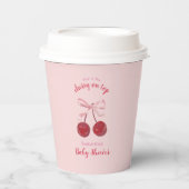 Coquette Cherry op Top Baby shower Papieren Bekers (Voorkant)