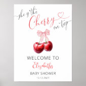 Coquette Cherry op Top Baby shower Welkom Poster (Voorkant)