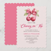 Coquette Cherry op Top Bruids Douche Uitnodiging (Voorkant / Achterkant)