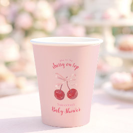 Coquette Cherry op Top Cake Baby shower Papieren Bekers