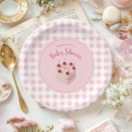 Coquette Cherry op Top Cake Baby shower Papieren Bordje