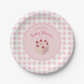 Coquette Cherry op Top Cake Baby shower Papieren Bordje (Voorkant)
