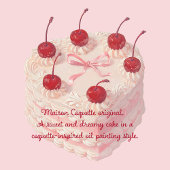 Coquette Cherry op Top Cake Baby shower Waterfles Etiket