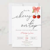 Coquette Cherry op Top Cherry Baby Girl Shower Kaart (Voorkant)