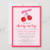 Coquette Cherry op Top Girls Baby shower Kaart (Voorkant)