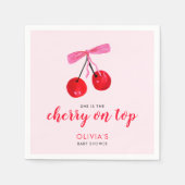 Coquette Cherry op Top Girls Baby shower Servet (Voorkant)