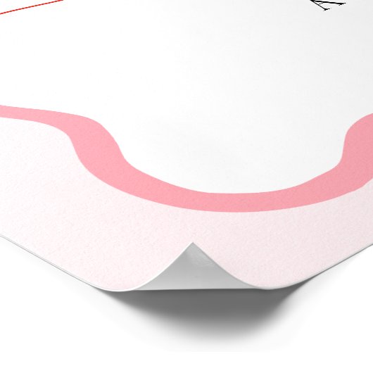 Coquette Cherry op Top Wavy Baby shower Welkom Poster (Hoek)